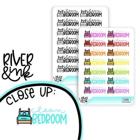 Clean Bedroom | Hand Lettered Planner Stickers
