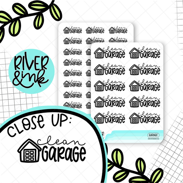 Clean Garage | Hand Lettered Planner Stickers