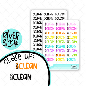 Clean | Hand Lettered Planner Stickers