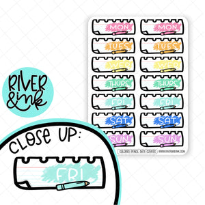 Colored Pencil Notebook Date Covers | Hand Lettered Planner Stickers