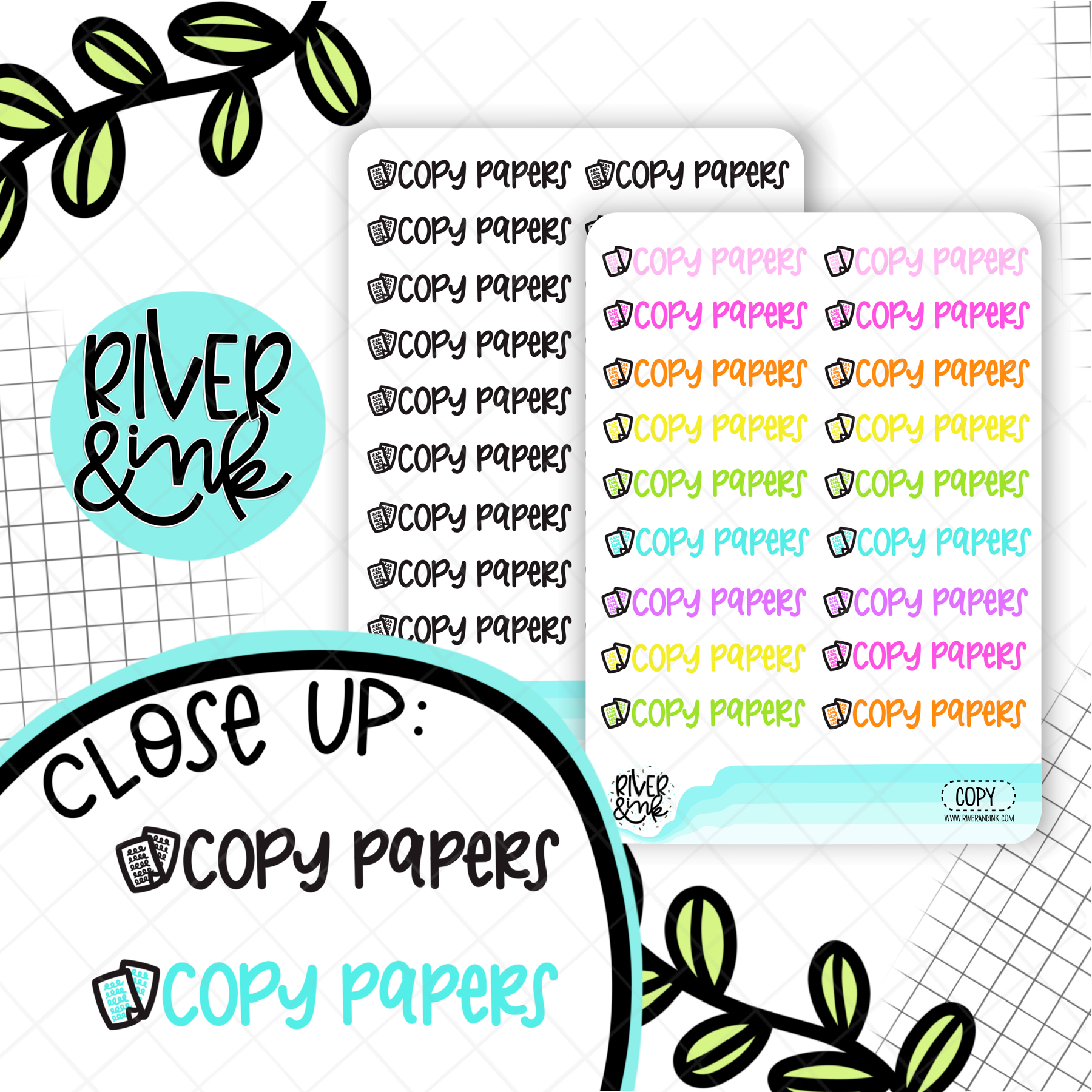 Copy Papers | Hand Lettered Planner Stickers