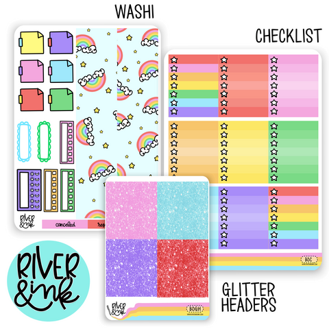 Chase The Rainbow | Weekly Vertical Planner Stickers Kit Add Ons
