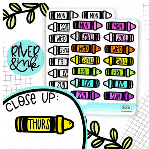 Crayon Date Cover | Hand Drawn Planner Stickers