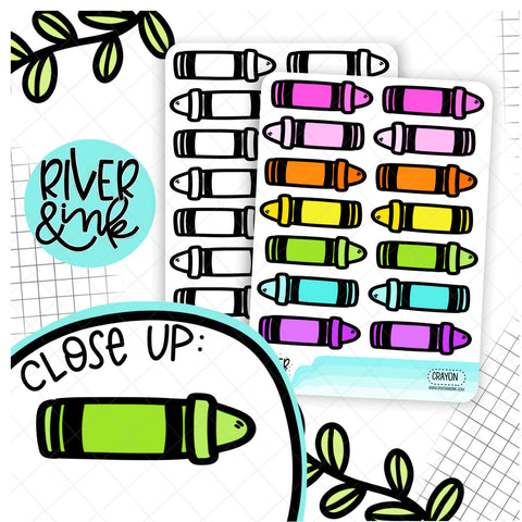 Crayon | Hand Drawn Planner Stickers