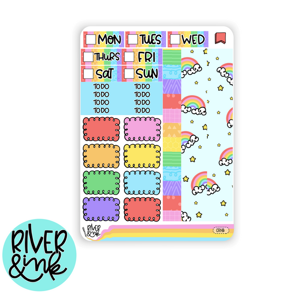 Chase The Rainbow | Hobonichi Cousin l Planner Stickers Kit
