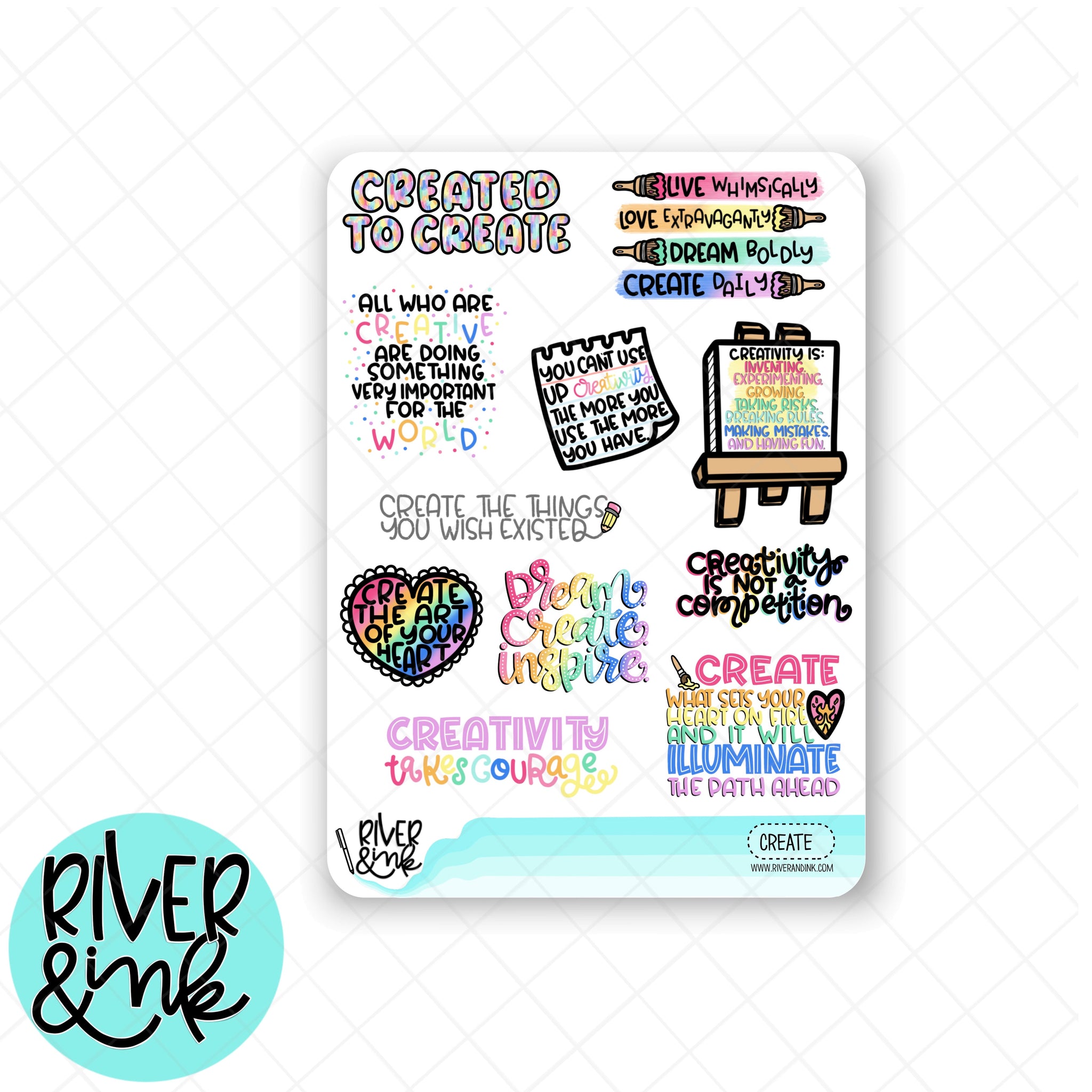 Create Quotes | Hand Lettered Planner Stickers