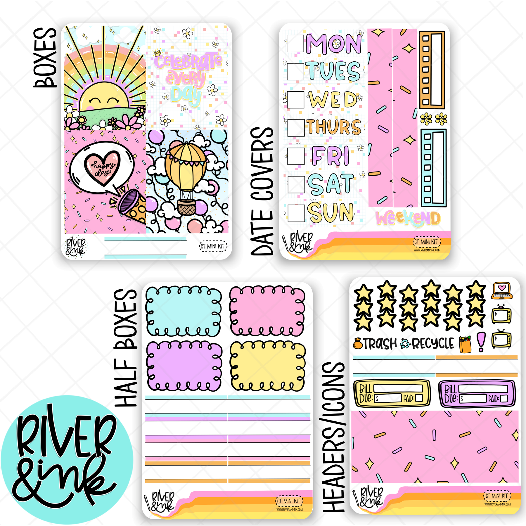 Celebrate Today | Mini Weekly Planner Stickers Kit