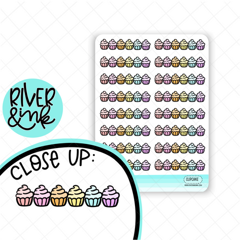 Cupcake Divider Stickers | Hand Drawn Planner Stickers