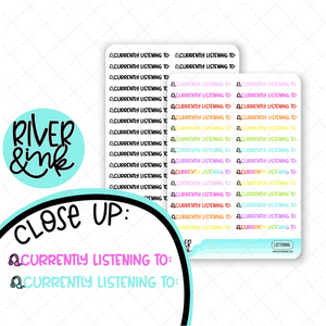 Currently Listening To | Hand Lettered Planner Stickers