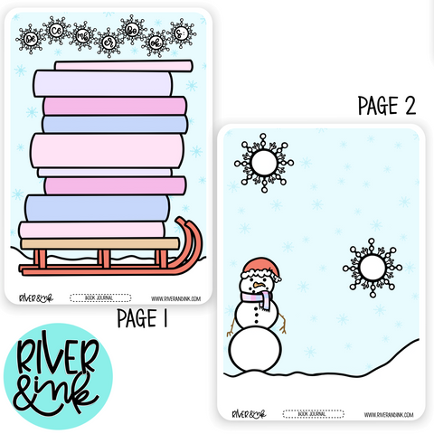 December Reading Tracker Book Journaling Full A5 Sheet | Hand Drawn Planner Stickers