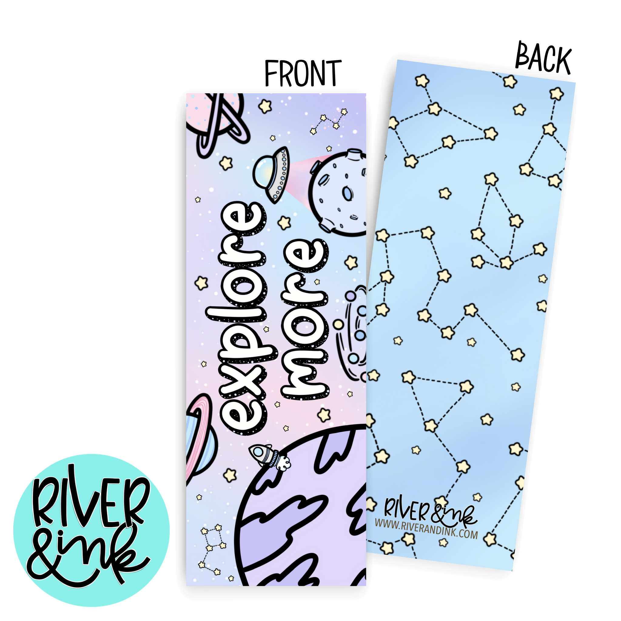 Explore More Outer Space | Hand Drawn Bookmark