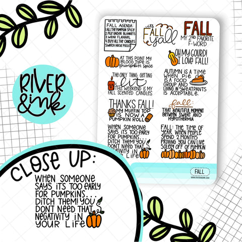 Fall Quotes | Hand Lettered Planner Stickers