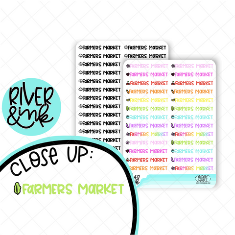 Farmers Market | Hand Lettered Planner Stickers