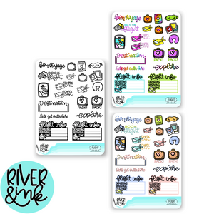 Flight | Hand Lettered Planner Stickers