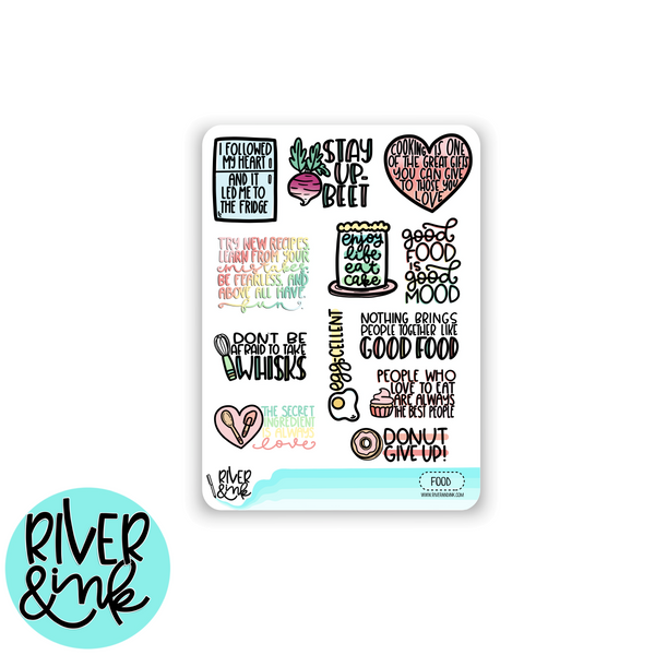  E-Reader Sticker Pack - 20 Pre-Packaged Quotes, Food