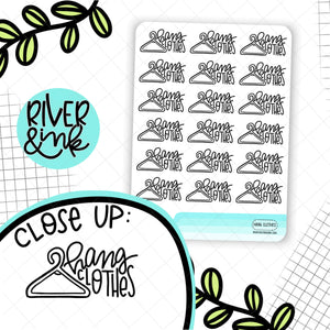 Hang Clothes | Hand Lettered Planner Sticker
