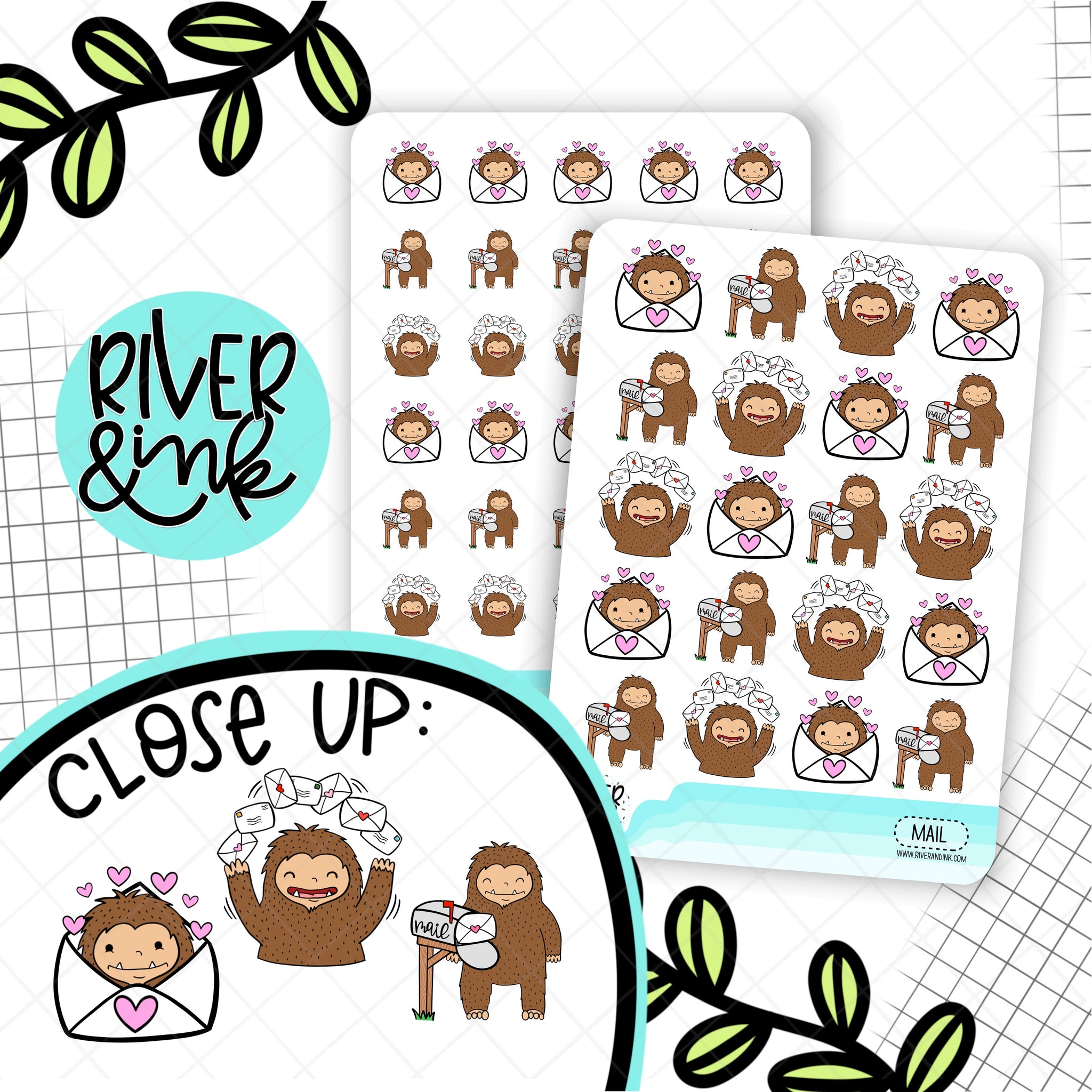 Happy Mail Biggie Sass Planner Characters|  Hand Drawn Planner Stickers