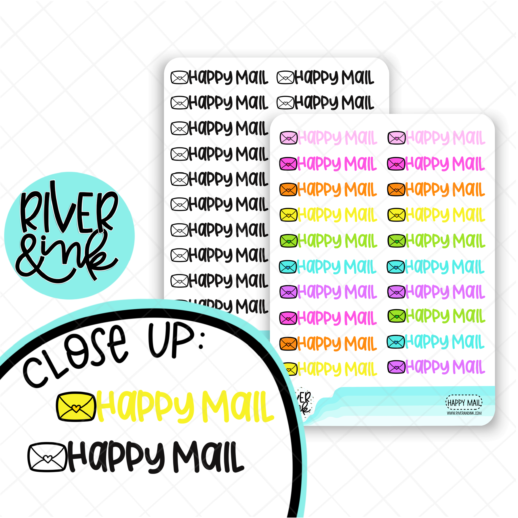 Happy Mail | Hand Lettered Planner Stickers