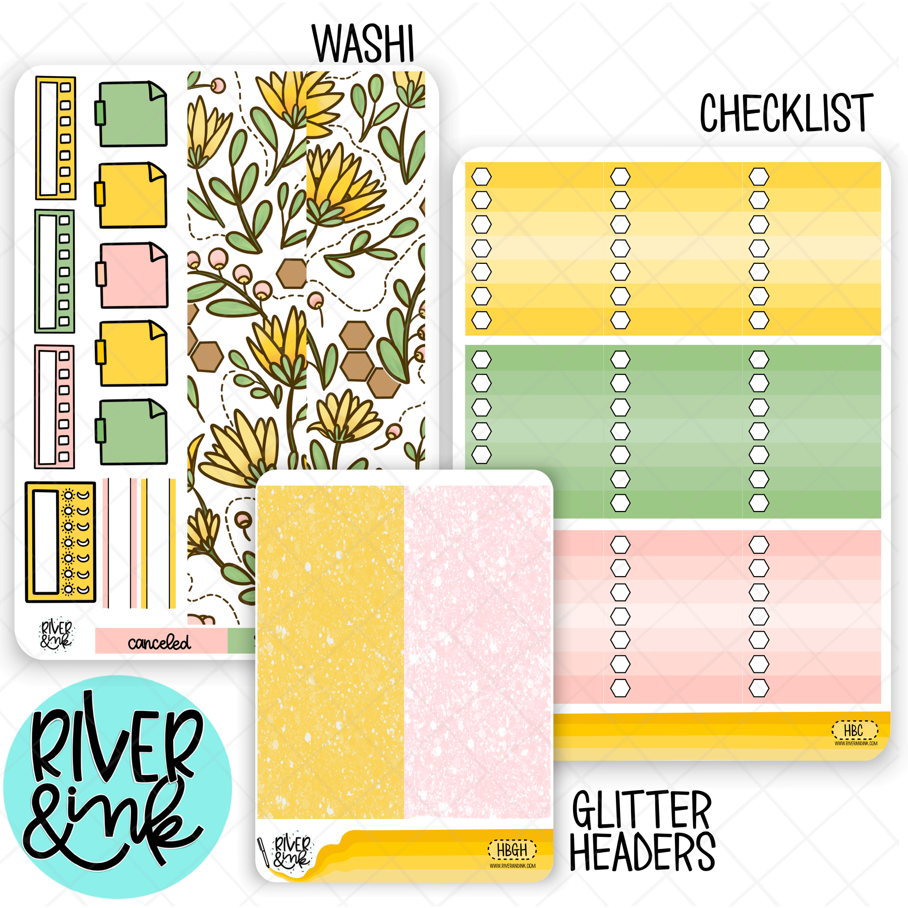 Honey Bear | Weekly Vertical Planner Stickers Kit Add Ons