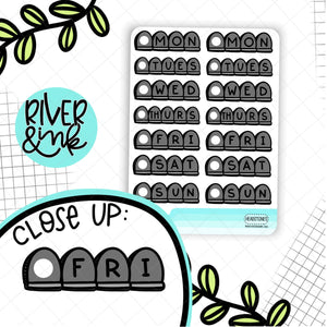 Headstone Date Covers | Hand Drawn Planner Stickers