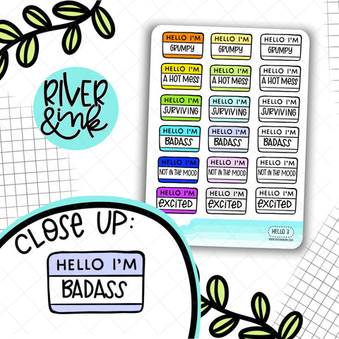 Hello I'm Mood 3 | Hand Lettered Planner Stickers