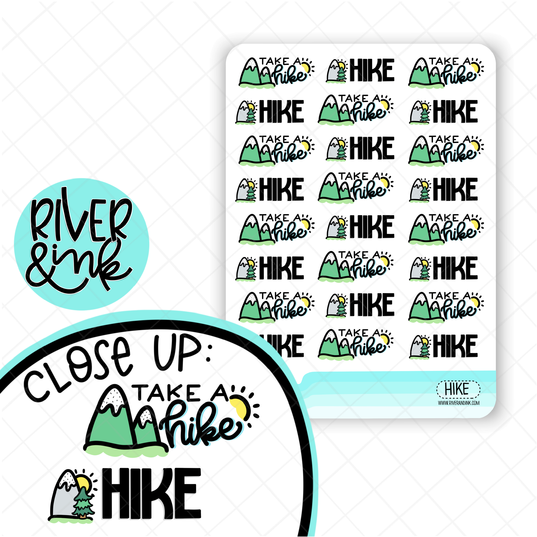 Take A Hike | Hand Lettered Planner Stickers