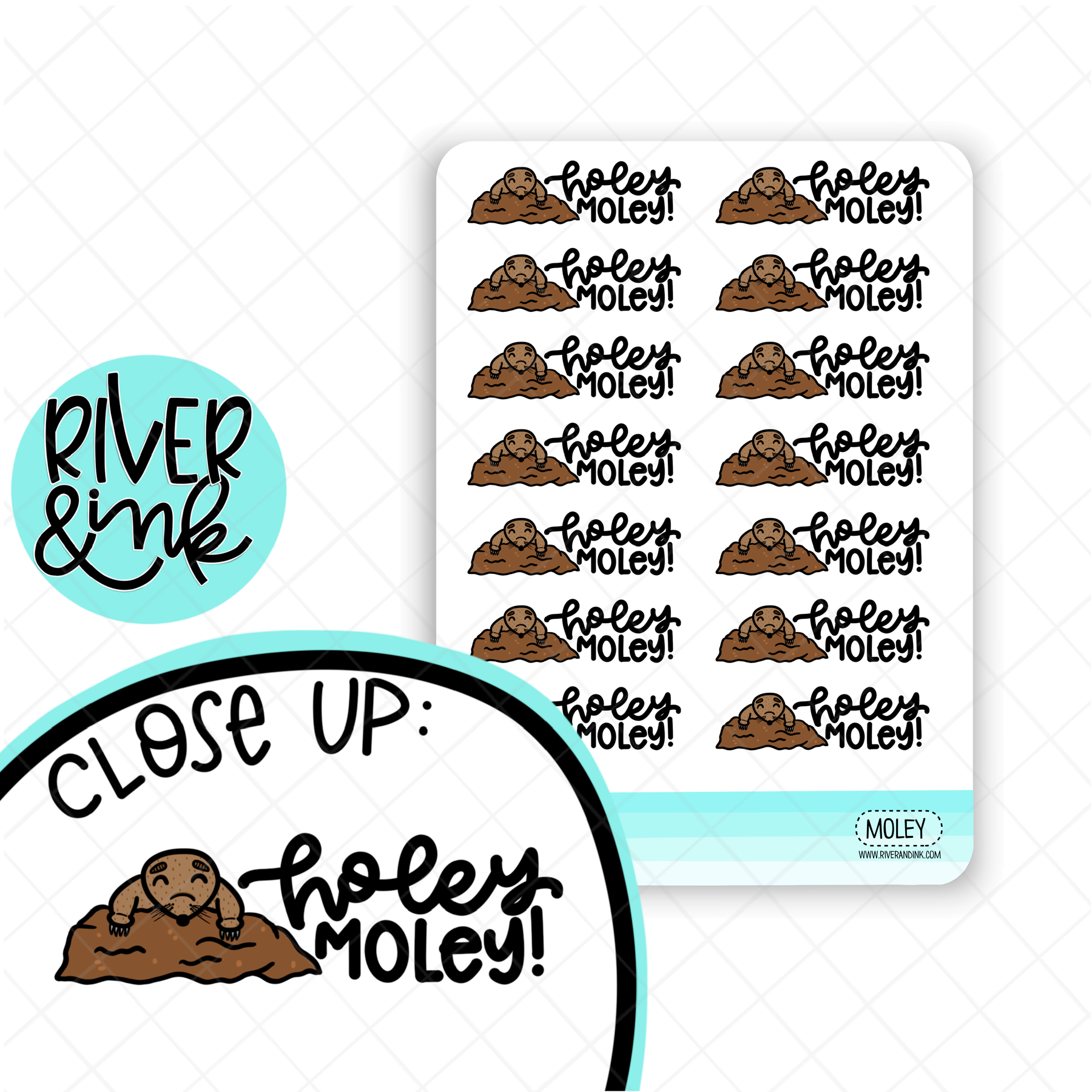 Holey Moley | Hand Lettered Planner Stickers