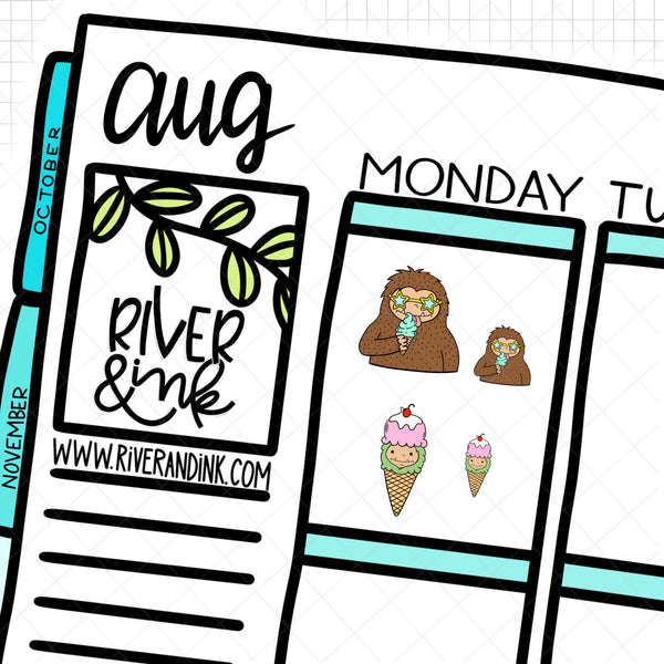 Ice Cream Biggie Sass Planner Character | Planner Stickers