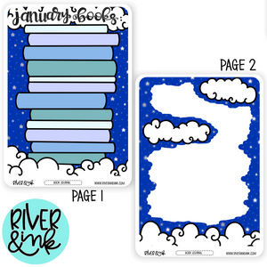 January Reading Tracker Book Journaling Full A5 Sheet | Hand Drawn Planner Stickers