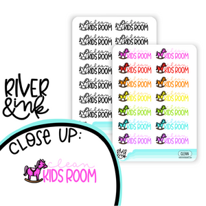 Clean Kids Room | Hand Lettered Planner Stickers