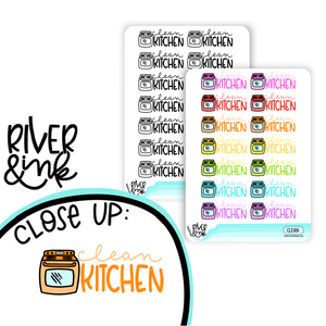 Clean Kitchen | Hand Lettered Planner Stickers