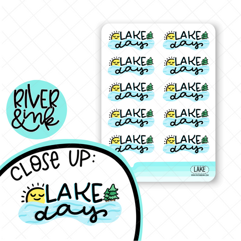 Lake Day | Hand Lettered Planner Stickers
