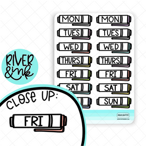 Large Highlighter Date Covers | Hand Drawn Planner Stickers