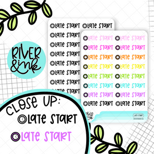 Late Start | Hand Lettered Planner Stickers