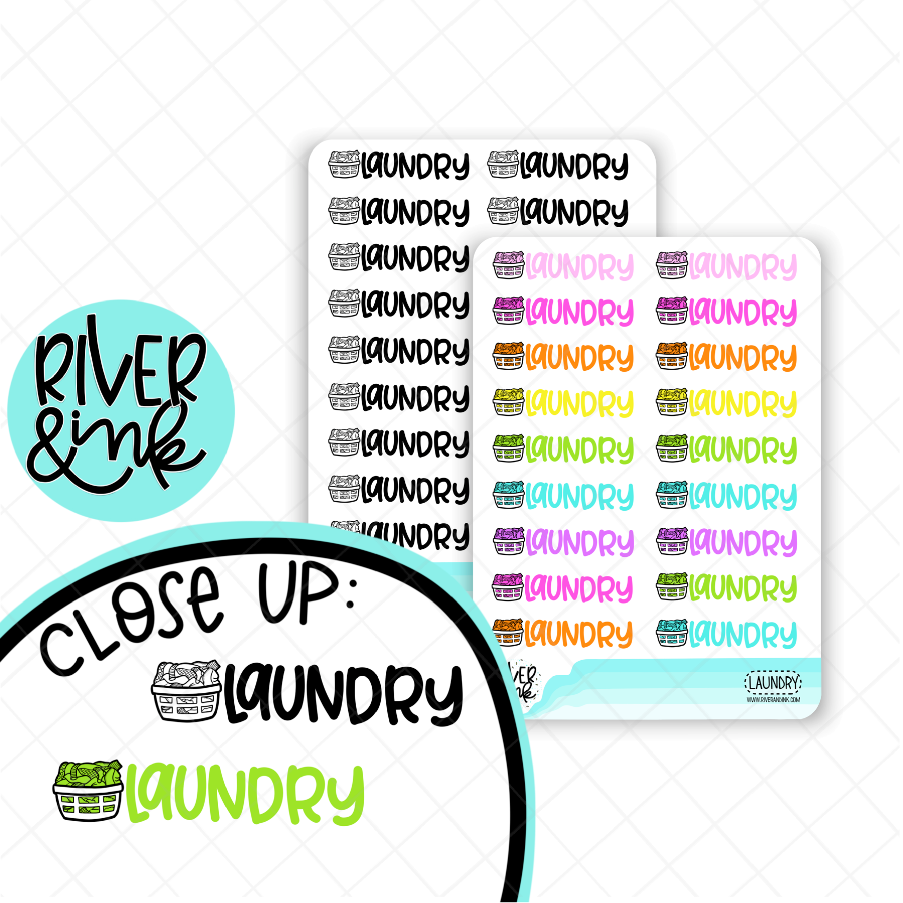 Laundry | Hand Lettered Planner Stickers