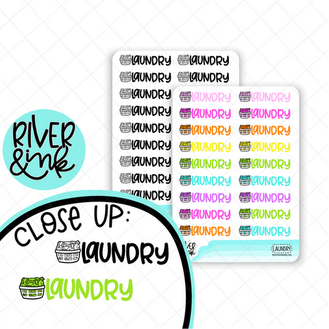 Laundry | Hand Lettered Planner Stickers
