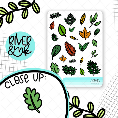 Leaves | Hand Drawn Planner Stickers