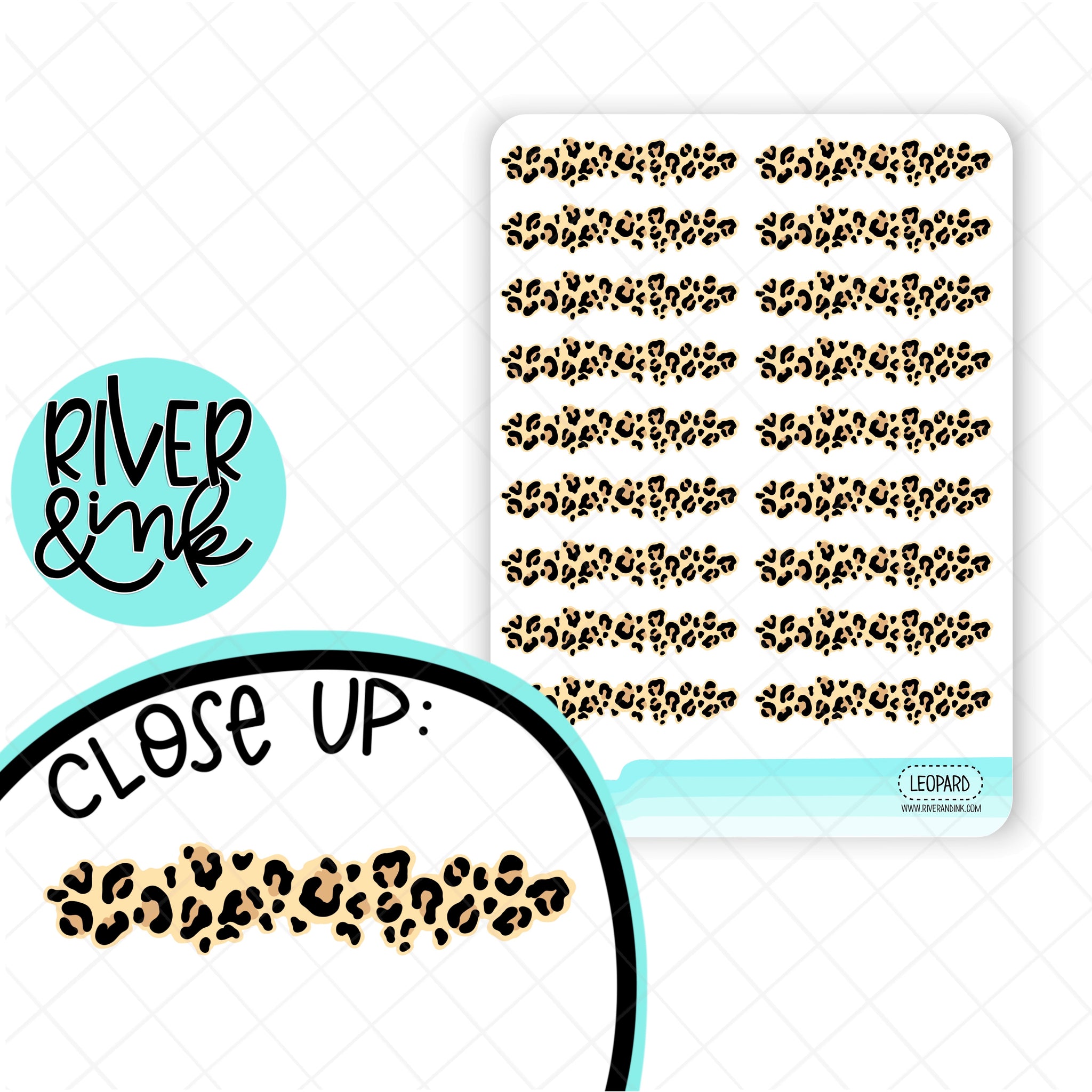 Leopard Pattern Divider | Hand Drawn Planner Stickers