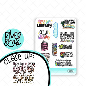 Library Quotes | Hand Lettered Planner Stickers