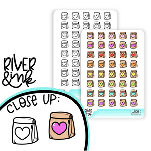 Lunch Bag Icons | Hand Drawn Planner Stickers