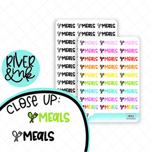 Meals Words | Hand Lettered Planner Stickers