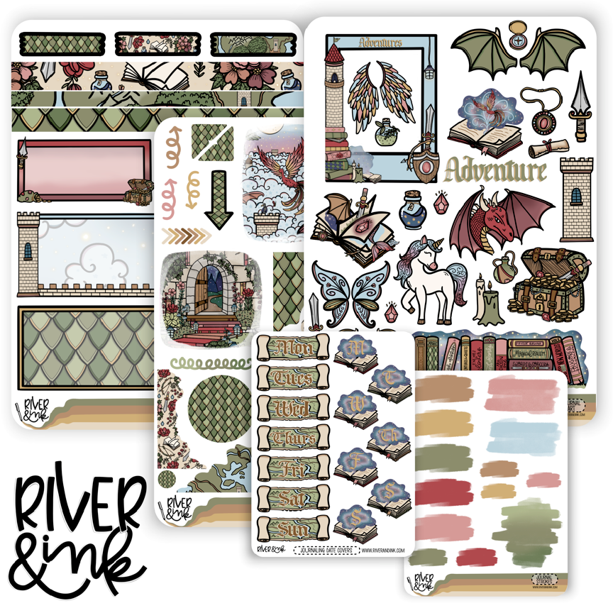 Magical Quest Fantasy Books | Journaling Stickers Kit