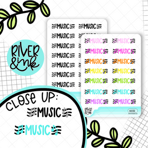 Music | Hand Lettered Planner Stickers
