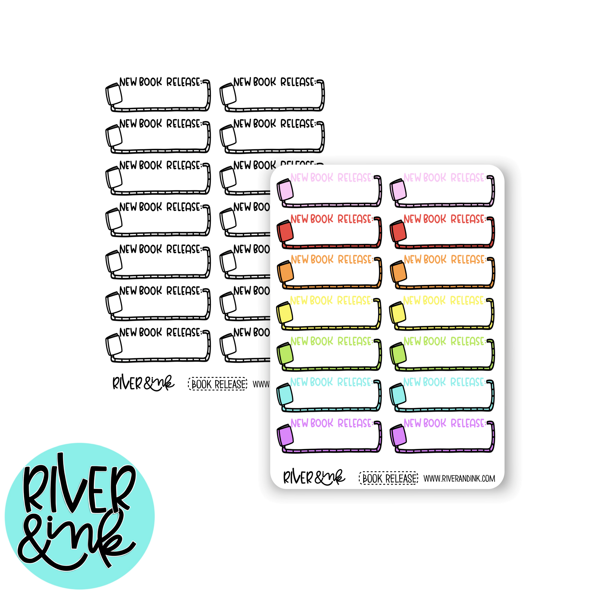 New Book Release Quarter Boxes | Hand Lettered Planner Stickers