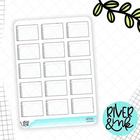 Notepad Half Boxes | Hand Drawn Planner Stickers
