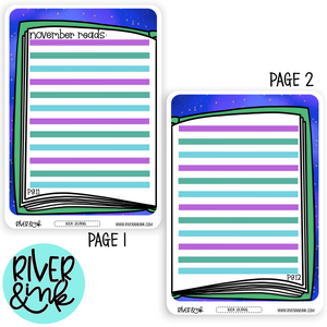 November Reading Tracker Book Journaling Full A5 Sheet | Hand Drawn Planner Stickers