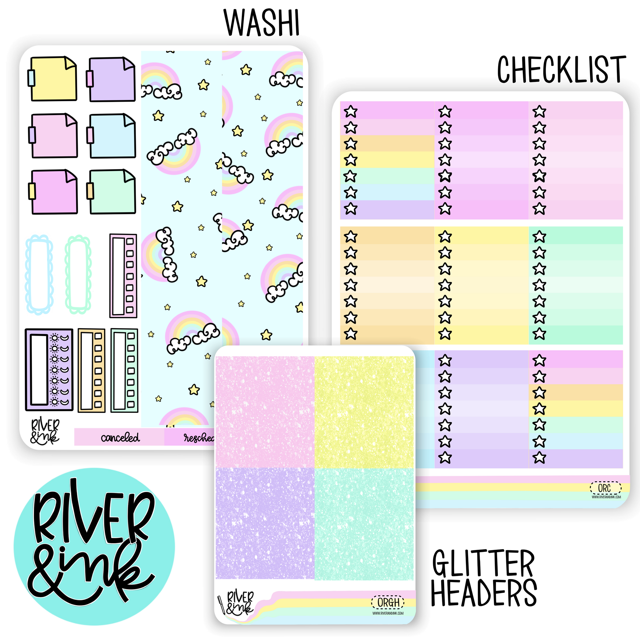 Over The Rainbow | Weekly Vertical Planner Stickers Kit Add Ons