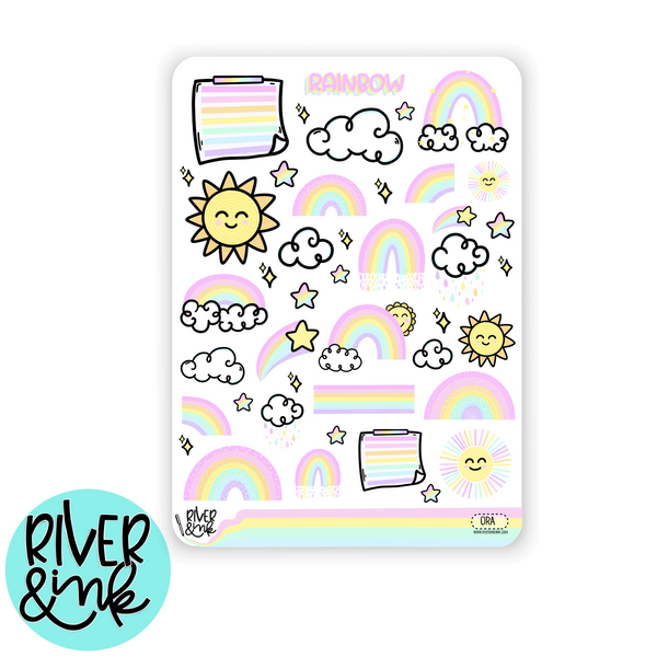 Over The Rainbow | Vertical Stickers Kit Planner Stickers