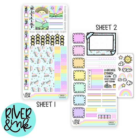 Over The Rainbow | Hobonichi Weeks Sticker Kit Planner Stickers