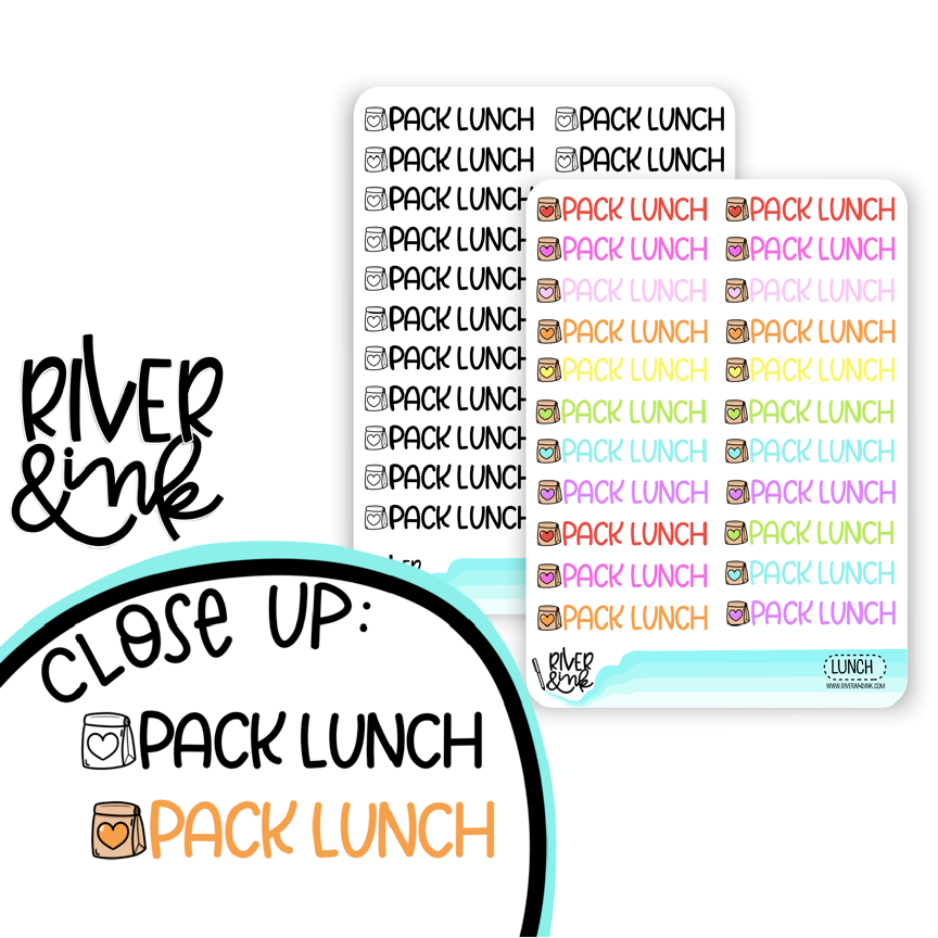 Pack Lunch | Hand Lettered Planner Stickers